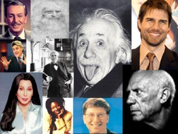 Famous people with dyslexia: Disney, Einstein, Picasso, Cher, Jay Leno, Tom Cruise, Bill Gates, Whoopi Goldberg